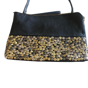 Antik Kraft Black Vegan Leather Crossbody Bag – 11x8